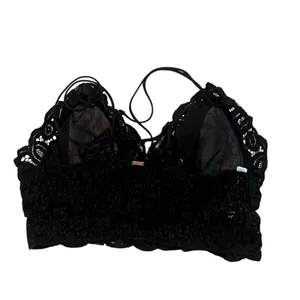 Women's Black Lace Bralette M Adjustable Straps Soft Padded Cups thumbnail 3
