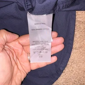 Quince Organic Cotton Poplin Long Sleeve Shirt Button Down Navy Blue XS thumbnail 7