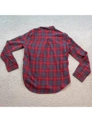 Hollister Red Blue Plaid Flannel Button Up Shirt Womens S Cotton Casual Grunge thumbnail 2