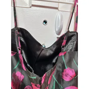 Lulus Pretty Blooms Black Floral Jacquard Sleeveless Mini Dress Size Large thumbnail 8
