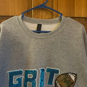 Detroit lions Gray Grit football game day Sweater size large! thumbnail 3