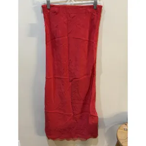 AG Adriano Goldschmied Red Midi Silky Skirt‎ with Lace Trim Size Small NEW thumbnail 3