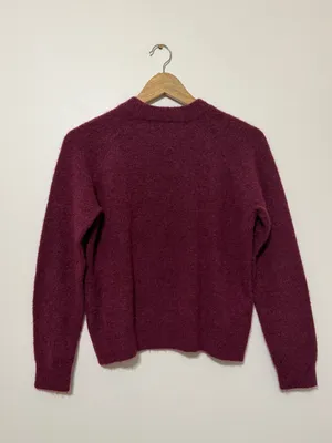 Zara Burgundy Sweater Size Small Acrylic Wool Fall Winter Autumn Jumper Pullover thumbnail 6