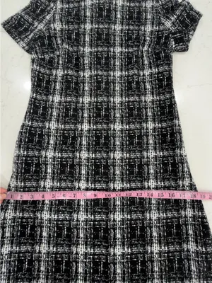 Calvin Klein Black & White Plaid Short Sleeve Mini Dress thumbnail 7