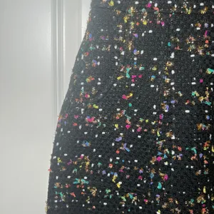 Amanda Uprichard Ace Black Confetti Tweed Mini Dress Multi Color Metallic Small thumbnail 4