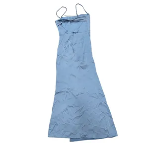 Azazie Leonis Dusty Blue Sheath Strapless Chiffon removeable strap evening gown thumbnail 5