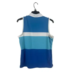 VTG Y2K Lauren Ralph Lauren Active Tennis Polo M Blue Colorblock Sleeveless READ thumbnail 2