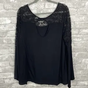 Torrid Black Lace Open Back Top thumbnail 4