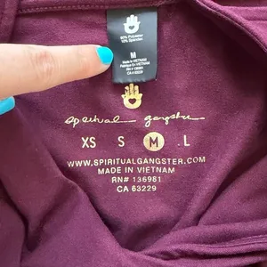 Spiritual Gangster Burgundy Red Sun Salutation Cami Jogger Jumpsuit Yoga Resort thumbnail 3