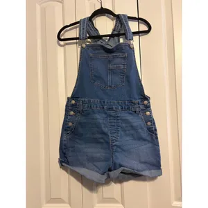 RE generation by Celebrity Pink Denim Shortalls Medium Wash Blue Overalls Large‎ thumbnail 3