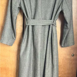 Vintage Eric Ryan Full‎ Length Trench Like Coat With Detachable Fur Collar Large thumbnail 8