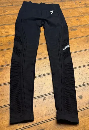 Gymshark‎ Energy+ Seamless Leggings Black High Waisted Workout Tights XS thumbnail 1