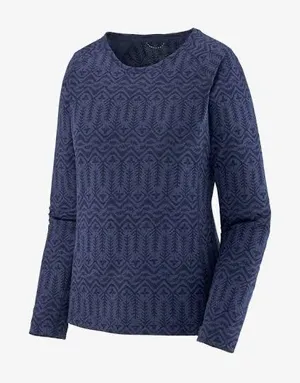 Patagonia‎ Capilene Midweight Top Womens M Blue Excellent Fair Isle Baselayer thumbnail 1