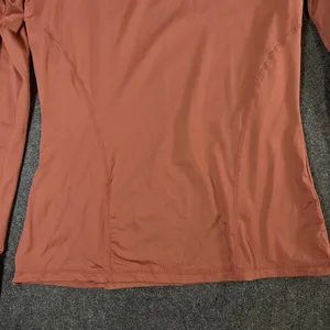 Fabletics Womens Long Sleeve Mock Neck Active Top Rust Orange Thumbholes Small thumbnail 8
