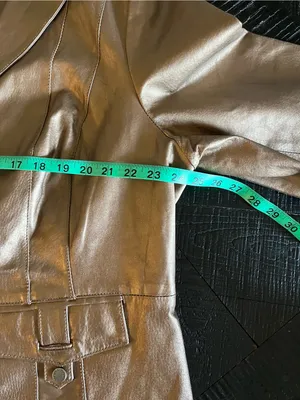 Bernardo Metallic Gold 100% Leather Zip-Front Jacket Size 2X thumbnail 6