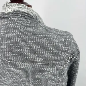 Free People In The Loop Open-Front‎ Waterfall Cardigan Gray White L thumbnail 7