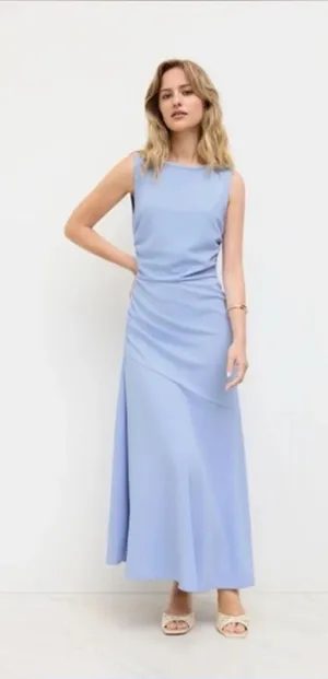 NWT cider boat neck blue maxi dress size S thumbnail 1