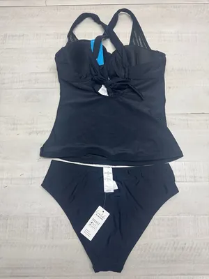 Cupshe Black Crossback Tankini Top & Standard Bottoms Set thumbnail 7