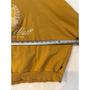Vans Off The Wall Sweatshirt Womens Medium Mustard Yellow Embroidered Pullover thumbnail 7