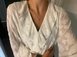 Anthropologie White Long Sleeve Blouse thumbnail 1