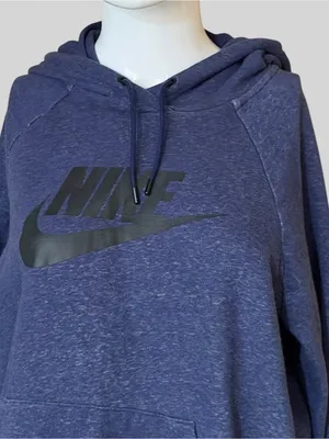 Nike Blue Pullover Hoodie with Black Logo thumbnail 2