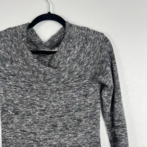 Anthropologie Moth Gray Marbled‎ Knit Cowl Neck Long Sleeve Sweater Dress Small thumbnail 2