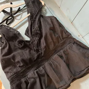Old Navy Black Cotton Lace Tank Top, Size L thumbnail 8