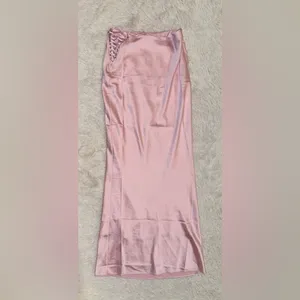 NWOT HOUSE OF CB 'Giuliana' Ballerina Pink Satin Maxi Skirt Sz XS thumbnail 5