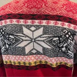 Gemma Huomo Wool Sweater Womens M Red/black knight on a horse Goth Grunge thumbnail 8