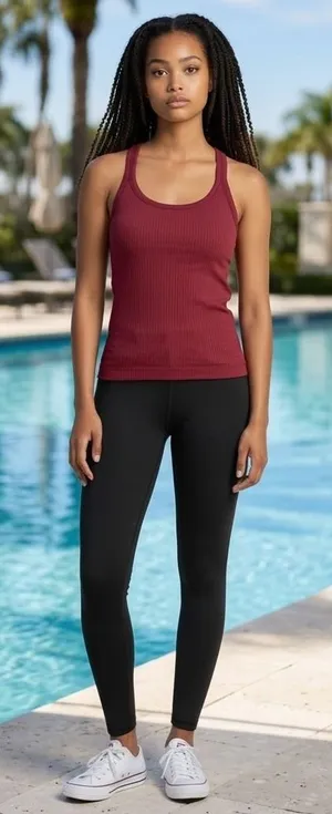 Lululemon Women's Ebb to Street Tank Berry Red Ribbed Racerback Size‎ 6 thumbnail 1