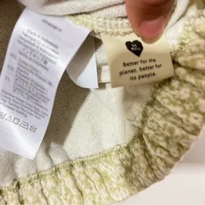 Madewell Floral Jacquard Button Front Top Faded Seagrass Cream & Green Size XS thumbnail 6