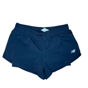 New Balance Womens Running Shorts Navy Blue Built-In Brief Lined Size M thumbnail 3