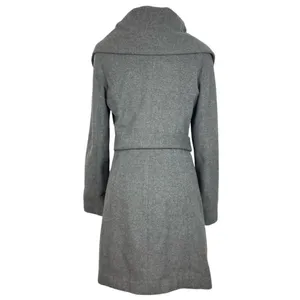TAHARI Wool Blend Belted Shawl Collar Coat, Jacket in Grey thumbnail 3