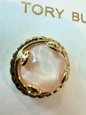 Tory Burch | Gold Plated Rose Quartz Stud Earrings thumbnail 2