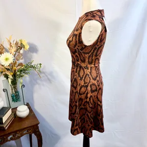 NWT WeWoreWhat Snake Print Fit & Flare Dress Brown Black Sleeveless Mini ~XS💛 thumbnail 7
