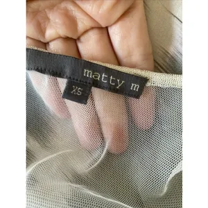 Teen Angel Bugle Beaded Tank Womens Size XS White Silver Mesh‎ Y2K Glam Sparkle thumbnail 9