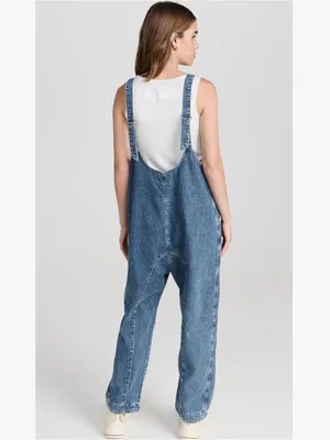 Free People Women's High Roller Jumpsuit Blue Denim Size Medium M thumbnail 7
