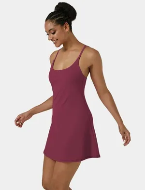 Halara Cloudful Air Fabric 2-in-1 Cool Touch Activity Dress Cordovan Purple M thumbnail 2