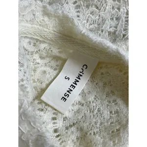 Commense Women's Cream Floral Lace Long Sleeve Crew Neck Blouse Top Size S thumbnail 5