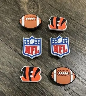 Cincinnati Bengals Football Team Charm For Crocs Shoe Charms - 6 Pieces thumbnail 2