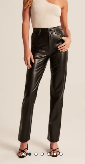 Abercrombie & Fitch faux leather pants thumbnail 1