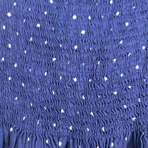 Japna Navy Off Shoulder Smocked Top with White Dots Size XS thumbnail 3