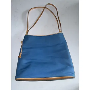 Ralph Lauren Shoulder bag Blue Fabric Tan‎ Leather Trims thumbnail 3