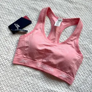 NWT Reebok Sports Bra Womens S Pink Racerback Seamless Gym Yoga Activewear thumbnail 2