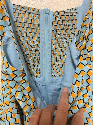 NWT COMMENSE Psychedelic Square Neck Geometric Print Dress Size Small thumbnail 6