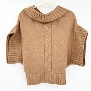 Black Horn Womens Baby Alpaca Blend Knit Poncho Sweater Cable Knit‎ Oversized S thumbnail 1