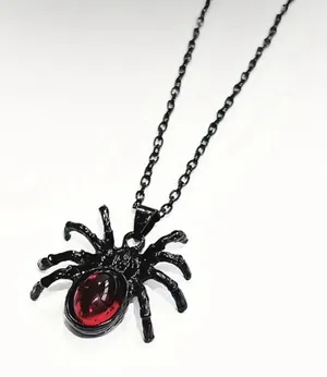 Gothic Black/Red Cute Spider‎ Pendant Necklace Punk Retro Style Fashion Jewelry thumbnail 1