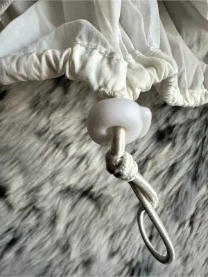 Daily Drills White Drawstring Crop Top Size Medium Like New 783 thumbnail 4