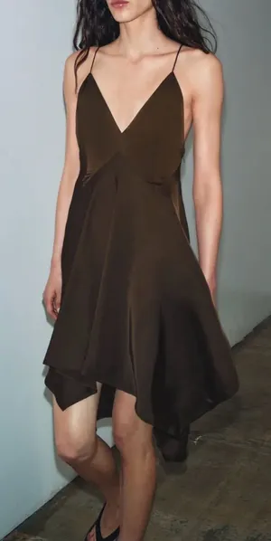Zara ZW COLLECTION ASYMMETRIC‎ RUFFLED DRESS thumbnail 1