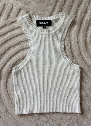 seroya ribbed tank White thumbnail 1